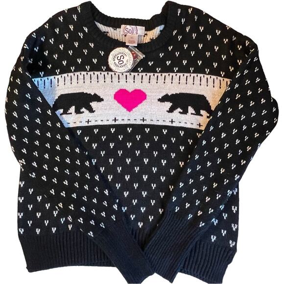 NWT Junior SO Polar Bear Heart Sweater Size XL - Picture 7 of 14
